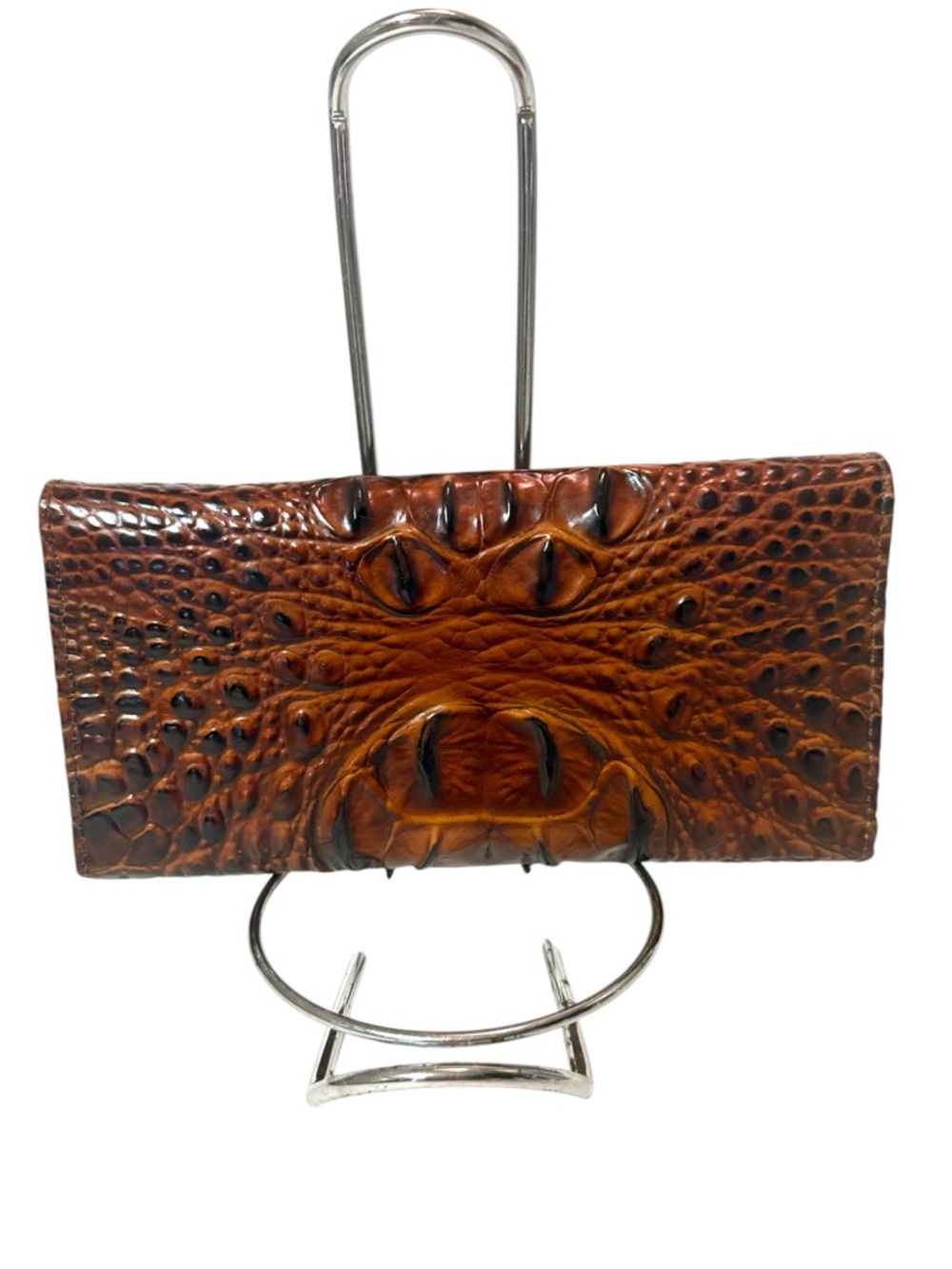 Croc-Embossed Brahmin Veronica Envelope Wallet. Like New! - Picture 2 of 3